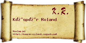 Káspár Roland névjegykártya